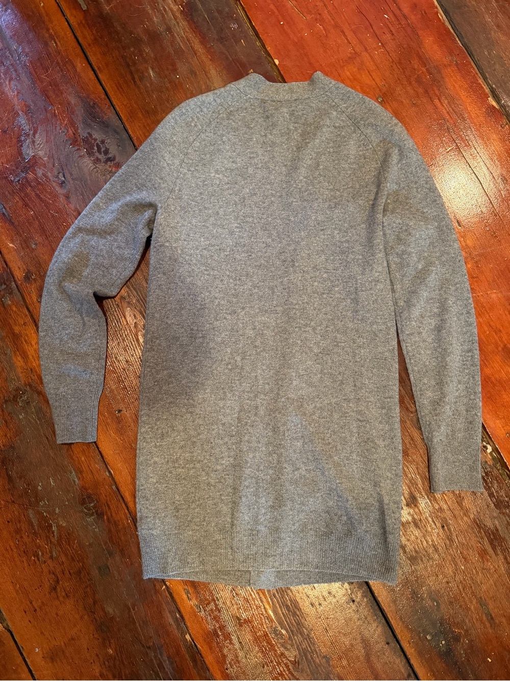 Equipment Classic Grey Button-Front Cashmere Long Women’s Cardigan - Picture 3 of 5